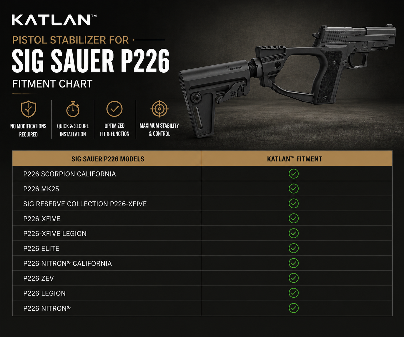 KATLAN™ Pistol Stabilizer for Sig Sauer P226