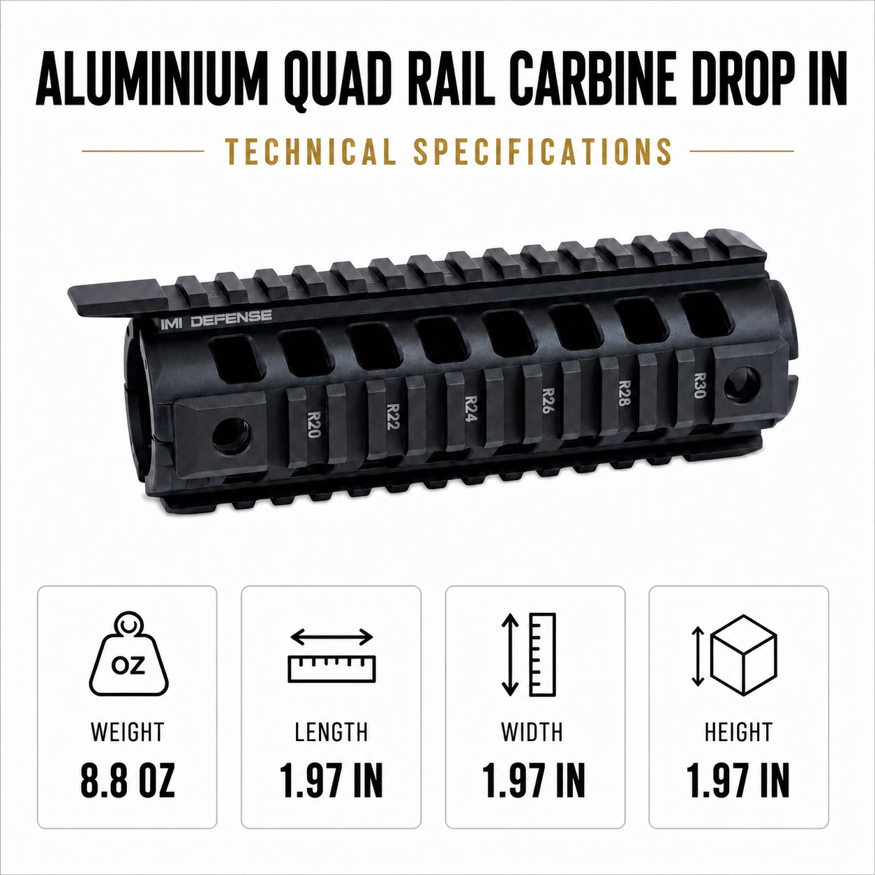 Aluminum Quad Rail Carbine Drop In