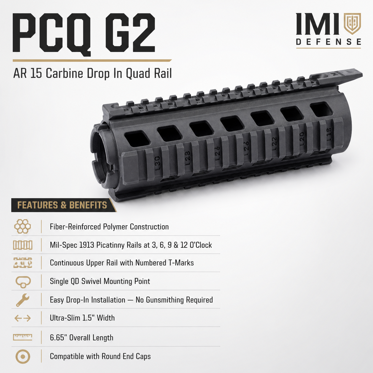 PCQ G2 – AR 15 Carbine Drop In Quad Rail