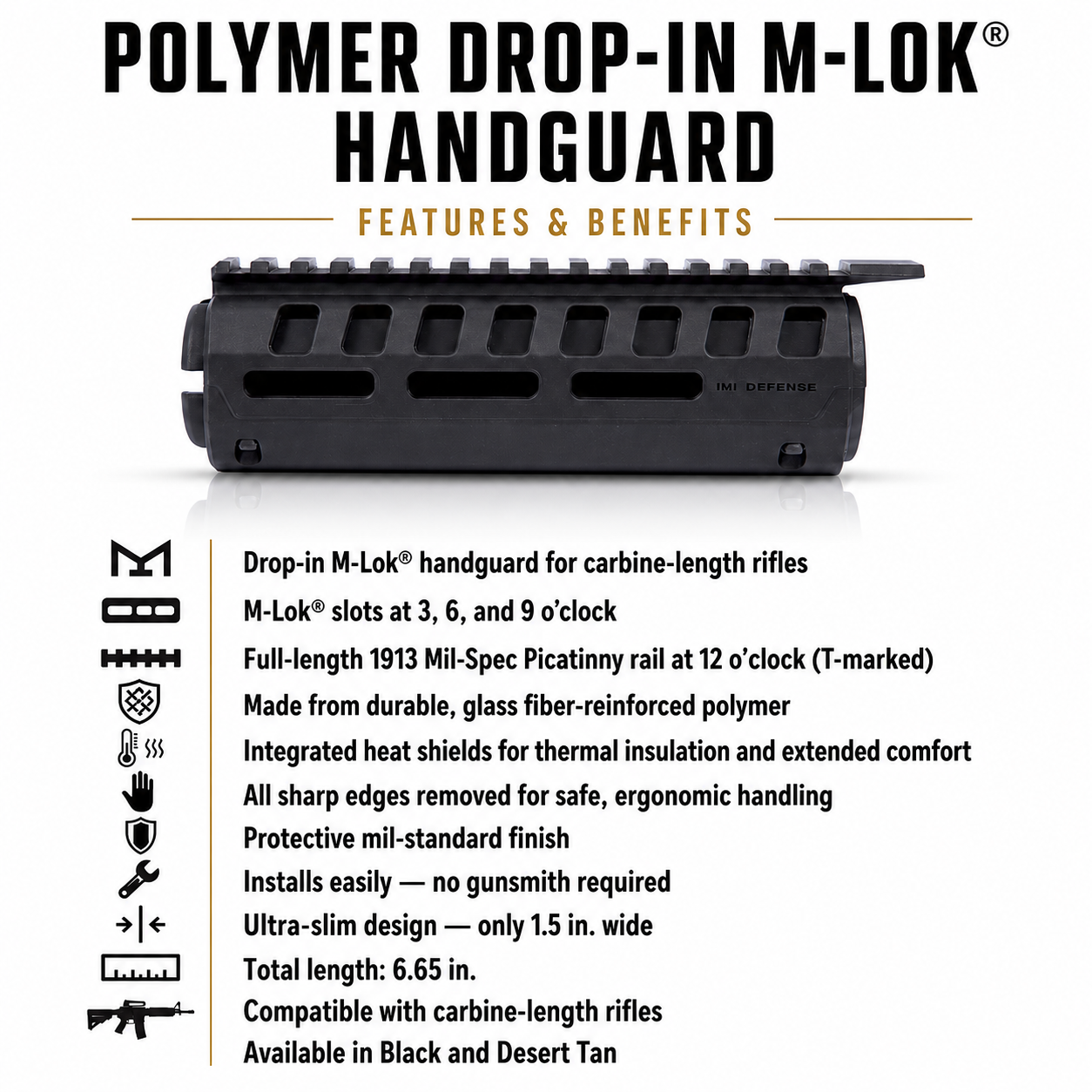 Polymer Drop-In M-Lok® Handguard