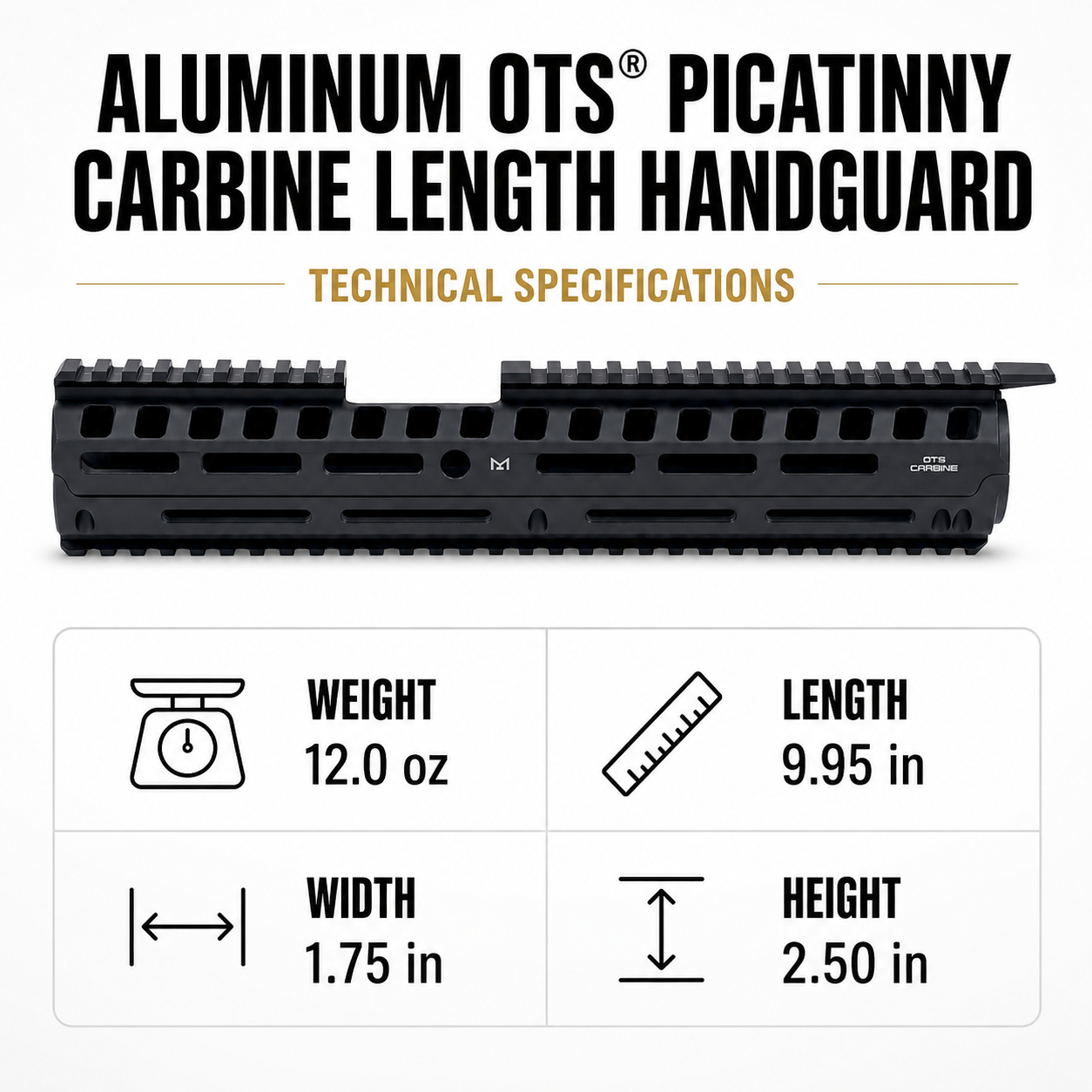 Aluminum OTS® Picatinny Carbine Length Handguard
