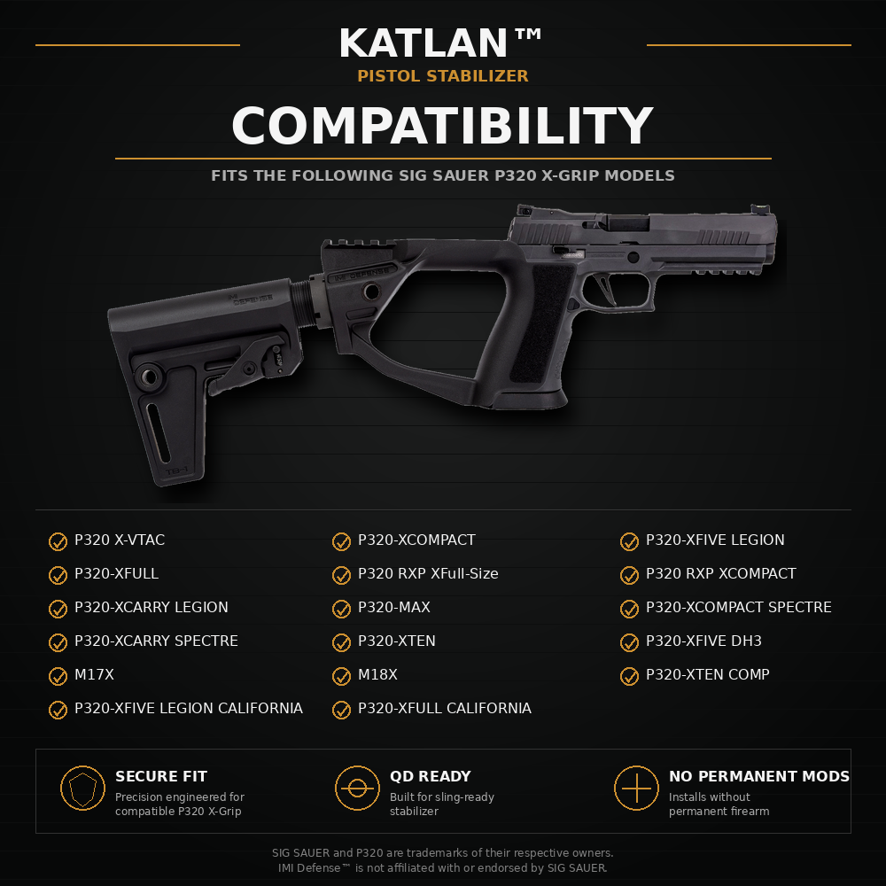 KATLAN™ Pistol Stabilizer - Sig Sauer P320 X-Grip Fit