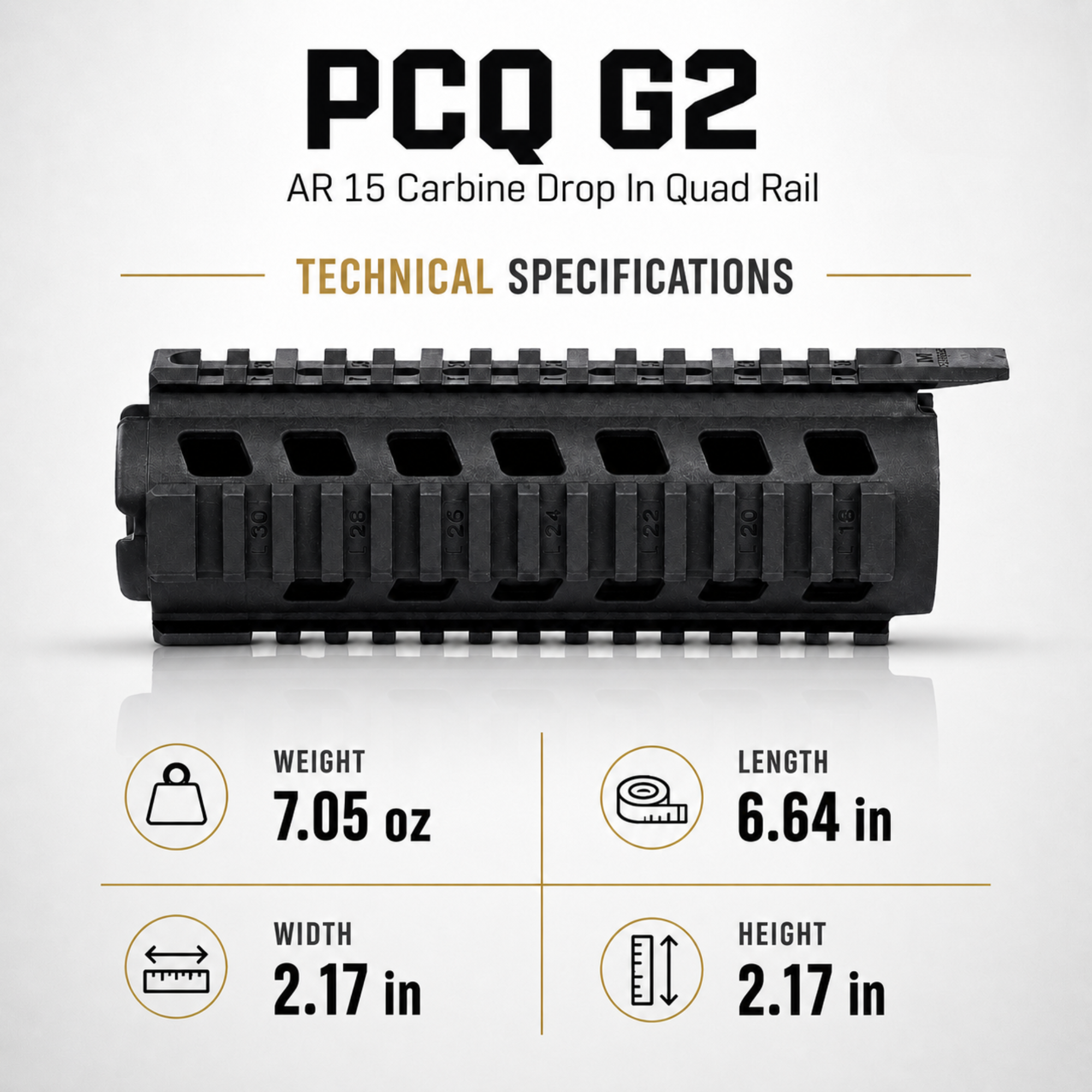 PCQ G2 – AR 15 Carbine Drop In Quad Rail